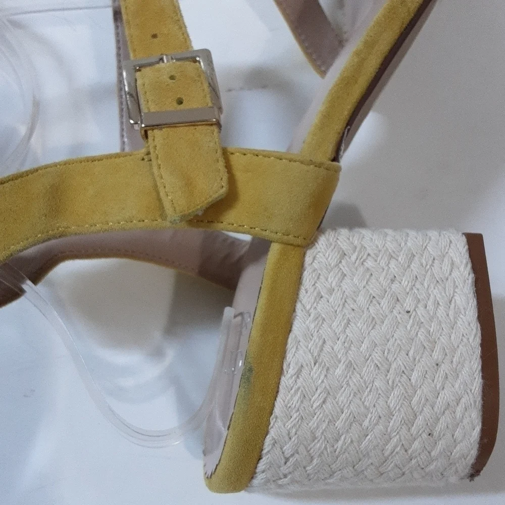 Crown & Ivy ella leather suede upper sandals womens size 8.5us